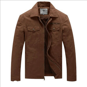 Wenven Men's Casual Cotton Military Jacket Size XL